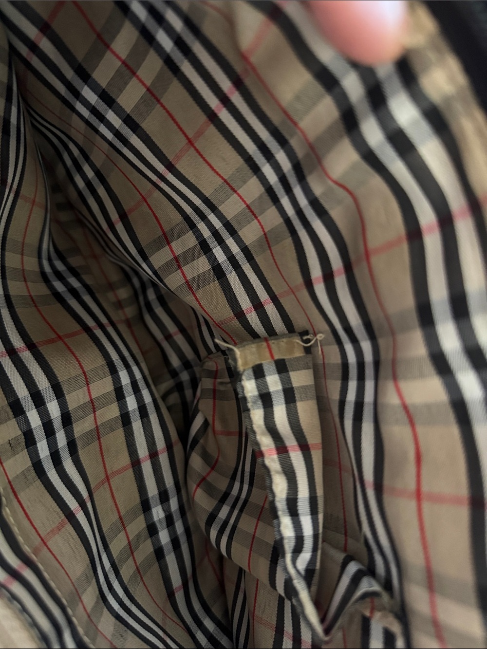Classic Plaid Tote Shoulder Bag in Beige and Black - Picture 10 of 14